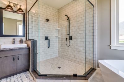 Minimalist Shower with Black Frame