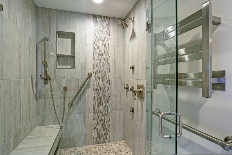 Walk-in Shower with Mosaic Tiles